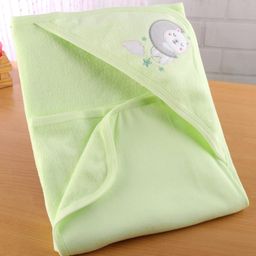 Simply Terry Cotton Knit Teddy Bear Embroided Hooded Towel L 80 x B 80 cm - Light Green-image-49