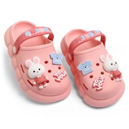 KIDLINGSS Baby Bunny Applique Detailed Perforated Slingback Clogs - Light Pink-image-39