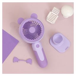 The Procure Store Multi-Functional Portable & Rechargable Fan with Ears- Purple-13