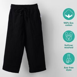 Greendeer 100% Softner Washed Twill Cotton Woven Solid Pant - Black-image-80