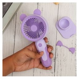 The Procure Store Multi-Functional Portable & Rechargable Fan with Ears- Purple image 2