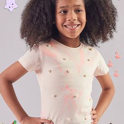 PAMPOLINA Girls Printed Embellished Round Neck Top-image-67