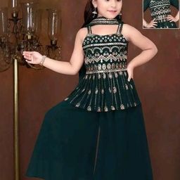 Tulsi Creation Kids-Girls Green Clothing Set-image-94
