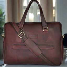 OLIVE MIST Unisex Leather Laptop Bag-34