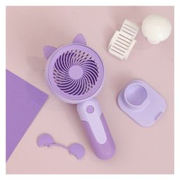 The Procure Store Multi-Functional Portable & Rechargable Fan with Ears- Purple image 3