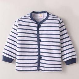 Mini Donuts Interlock Knit Full Sleeves Front Open Vests with Stripes & Dino Print Pack of 3 - Red Blue & White image 4