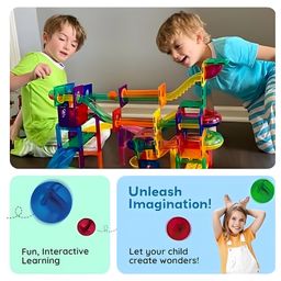 NEGOCIO Magnetic Tiles Rolling Ball building blocks (45 pcs) toy for kids- PACK OF 1- COLOR MAY VARY image 5