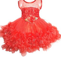 kids fashion hub Embellished Georgette Fit & Flare Dress-image-49
