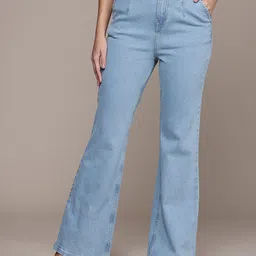 French Connection Women Flared Pleated Stretchable Jeans-image-41
