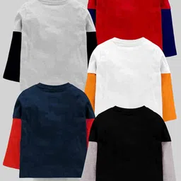 KUCHIPOO Kids Multicoloured Set of 5 Printed T-shirt image 2