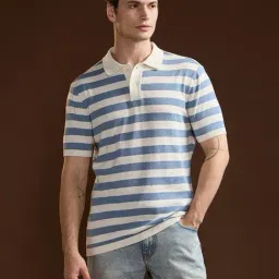 The Bear House Multi Cotton Slim Stripes Polo T-Shirt-image-76
