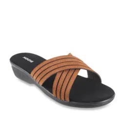 Mochi Women's Tan Cross Strap Wedges-picture-5