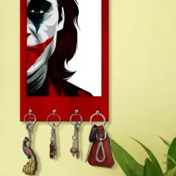 999Store Red & White MDF  Key Holder - Set of 1-41