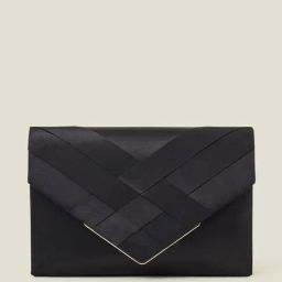 Accessorize London Black Polyester Envelope Clutch-26