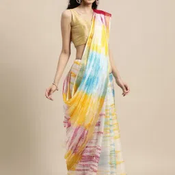 Geroo Jaipur Multicolored Printed Saree With Unstitched Blouse-picture-32