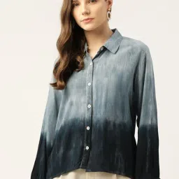 Maaesa Grey & Black Tie & Dye Shirt-image-71