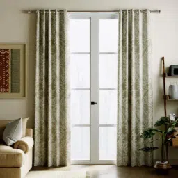 Bianca HOUSE OF LUX Green Faux Silk 9 Ft. Long Door Curtain - Set of 2-11