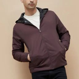 Code By Lifestyle Maroon Regular Fit Hooded Jacket-image-5