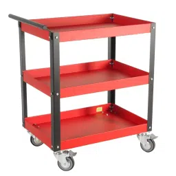 JTC open Sided Tool Trolley with 3 Shelves in Red and Black Color, JTC 5921-71