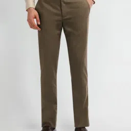 Arrow Brown Slim Fit Self Pattern Trousers-picture-48