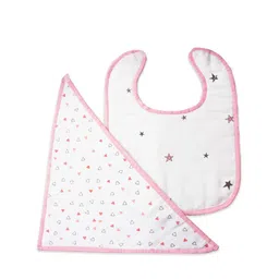 The White Cradle  Infant Pack Of 2 Printed Bibs-42