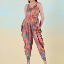 navyasa by liva Orange Printed Jumpsuit-17