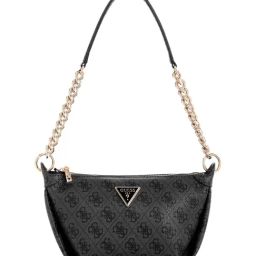 Guess Coal Logo Printed Meridian Top Zip Shoulder Bag-image-96