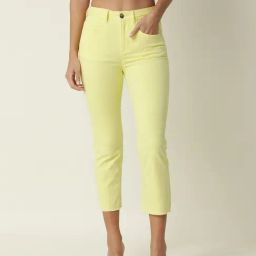 RAREISM Yellow Cotton Blend Solid Jeans-picture-7