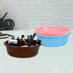 Kuber Industries Blue 3 Pieces Multipurpose Storage Tub Organizer 6L-77