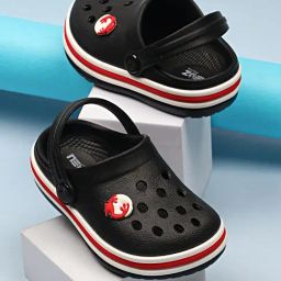 NEOZ Kids K BEACH Nero & Red Clogs-image-97
