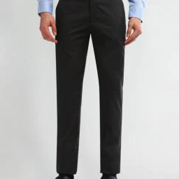 Arrow Navy Slim Fit Trousers-picture-3