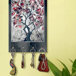 999Store Grey & Red MDF  Key Holder - Set of 1 image 1