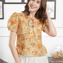 SELVIA Yellow Printed Top-image-21