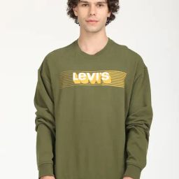 Levi's Green Cotton Regular Fit Printed Sweatshirt-image-69