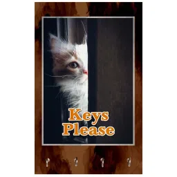 999Store Brown & White MDF  Key Holder - Set of 1 image 2