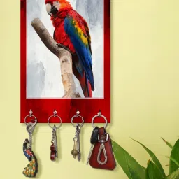 999Store Red & Grey MDF  Key Holder - Set of 1 image 1