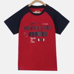 3PIN Boys Red Cotton Printed T-Shirt-picture-36