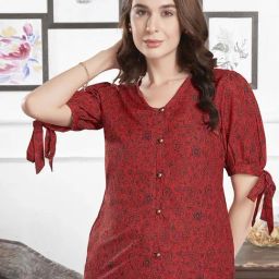SELVIA Maroon Printed Top-image-14
