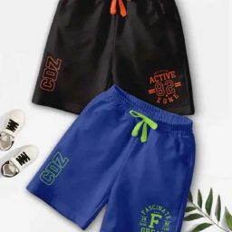 Codez Boys Black & Blue Printed Shorts-picture-1