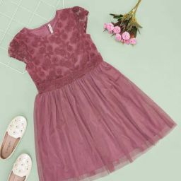 Pantaloons Junior Girls Mauvewood Embroidery Casual Dresses-picture-26