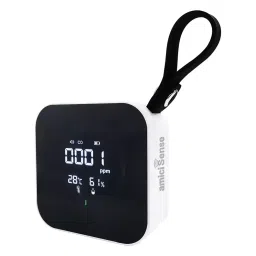 amiciSense 3-in-1 Carbon Monoxide Detector with Temperature & Humidity Meter 0-500ppm Indication 2-3 hr Battery Powered-30
