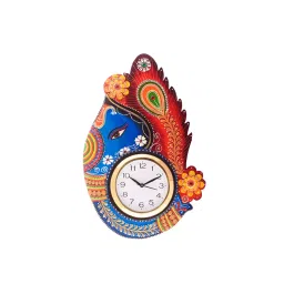 eCraftIndia KWC639 Turban Lord Ganesha Colorful Wooden Handcrafted Wooden Wall Clock-image-45