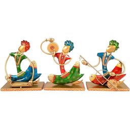 apka mart Set of 3 Multicoloured Handcrafted Rajasthani Musicians Showpiece-picture-19