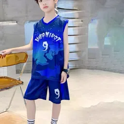 YK Boys Printed Round Neck T-Shirt With Shorts-picture-39