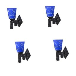 SOMIL Blue Glass Cylinder Printed Wall Lamps-image-59