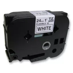 BROTHER Tape, 24Mm, Black/White, Flexible, TZE-FX251-27