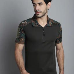 MOUNTMILLER Men's Camouflage Half Sleeve Og Tactical Polo T-shirt-image-99