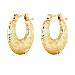 Estailo fashion Gold-Plated Crescent Shaped Hoop Earrings-image-22