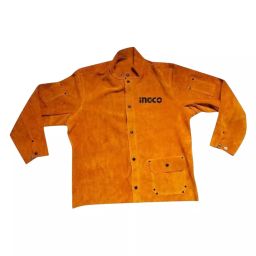 Ingco Leather Welding Jacket with Metal Snap Buttons and Polybag Packaging, HGV0303-44