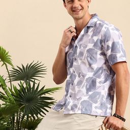 Mast & Harbour Abstract Printed Slim Fit Casual Shirt-image-18